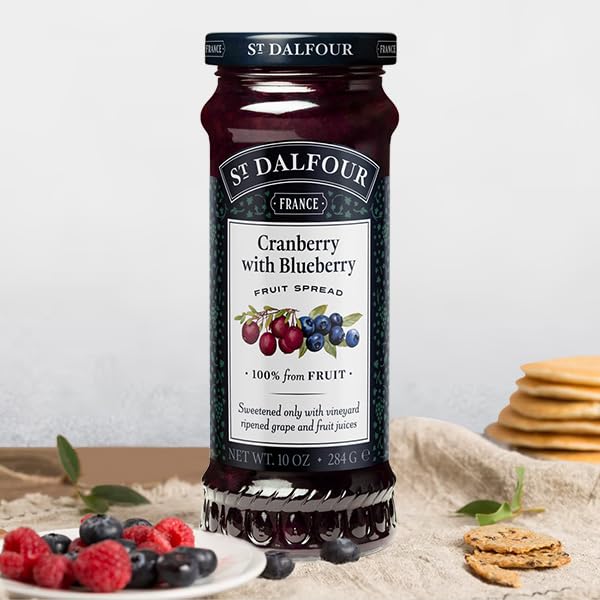St. Dalfour Cranberry & Blueberry Fruit Spread, 10 Ounce (Pack of 6)