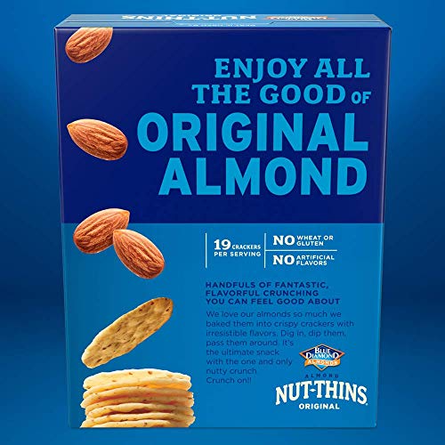 Blue Diamond Almonds Nut-Thins Gluten Free Cracker Crisps, Original, Family Size, 7.7 oz (Pack of 6)