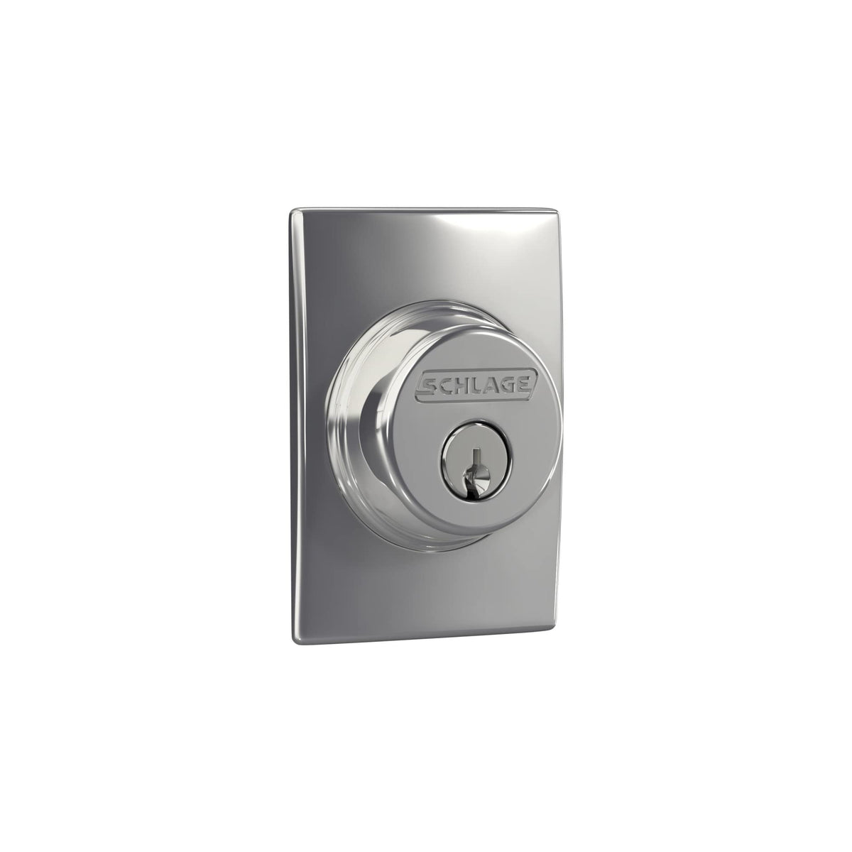 SCHLAGE Lock Company Single Cylinder Deadbolt with Century Trim, Bright Chrome (B60 N CEN 625)