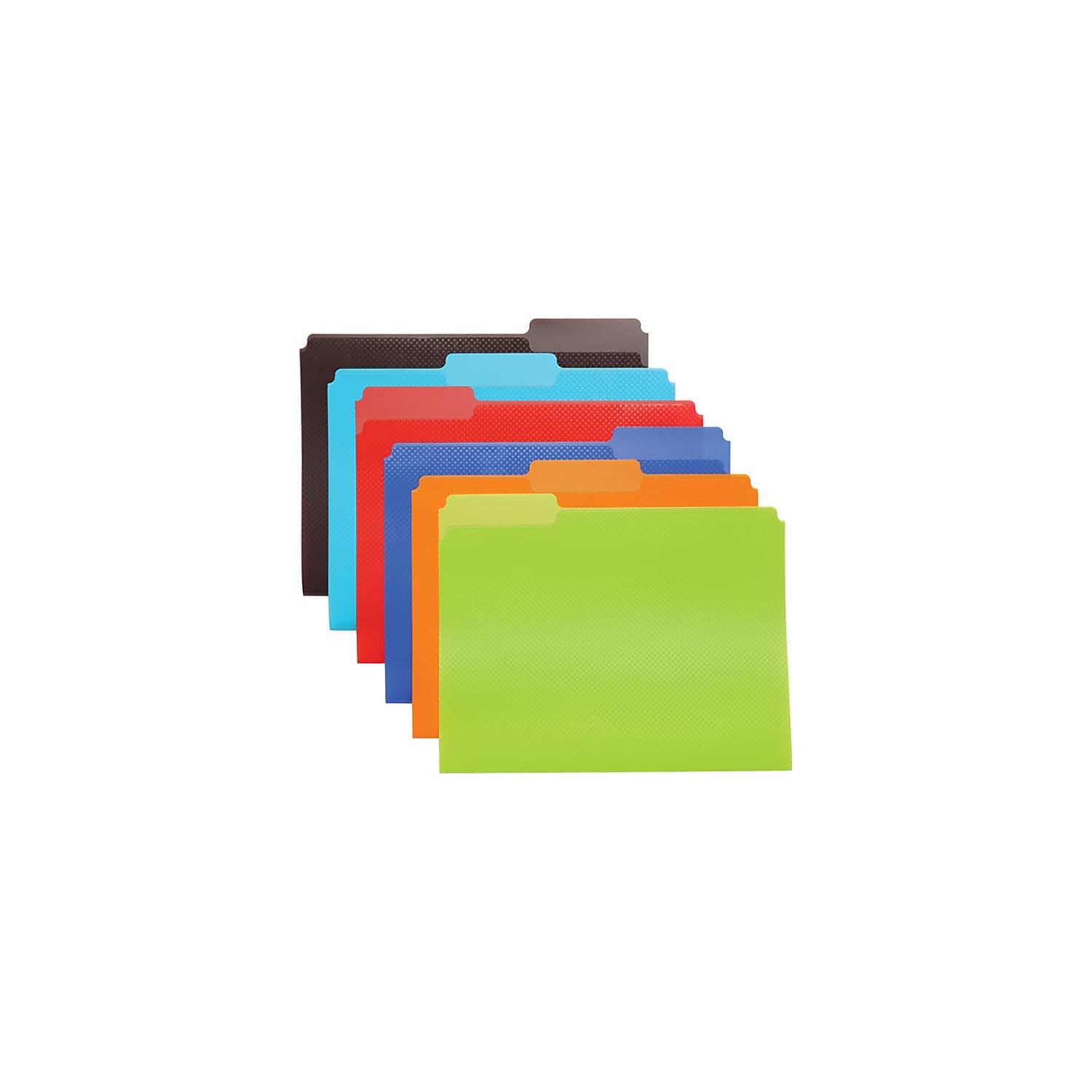Oxford Poly File Folders, 24 Pack of Plastic File Folders, 1/3 Cut Tabs, for Letter Size Papers, Blue, Red, Orange, Light Blue, Green, Black (52004)