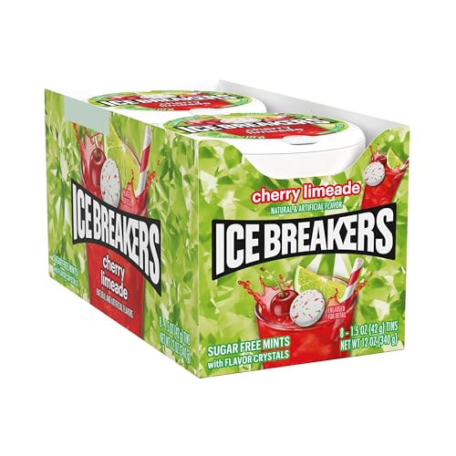 ICE BREAKERS Cherry Limeade Sugar Free Mints Tins, 1.5 oz (8 Count)