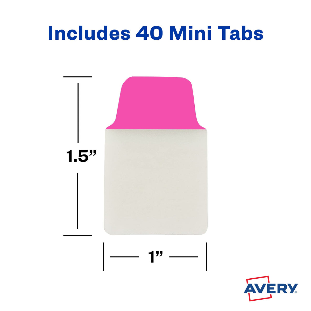 Avery Mini Ultra Tabs, 1" x 1.5", 2-Side Writable, Assorted Neon Colors, 40 Repositionable Tabs (74759)