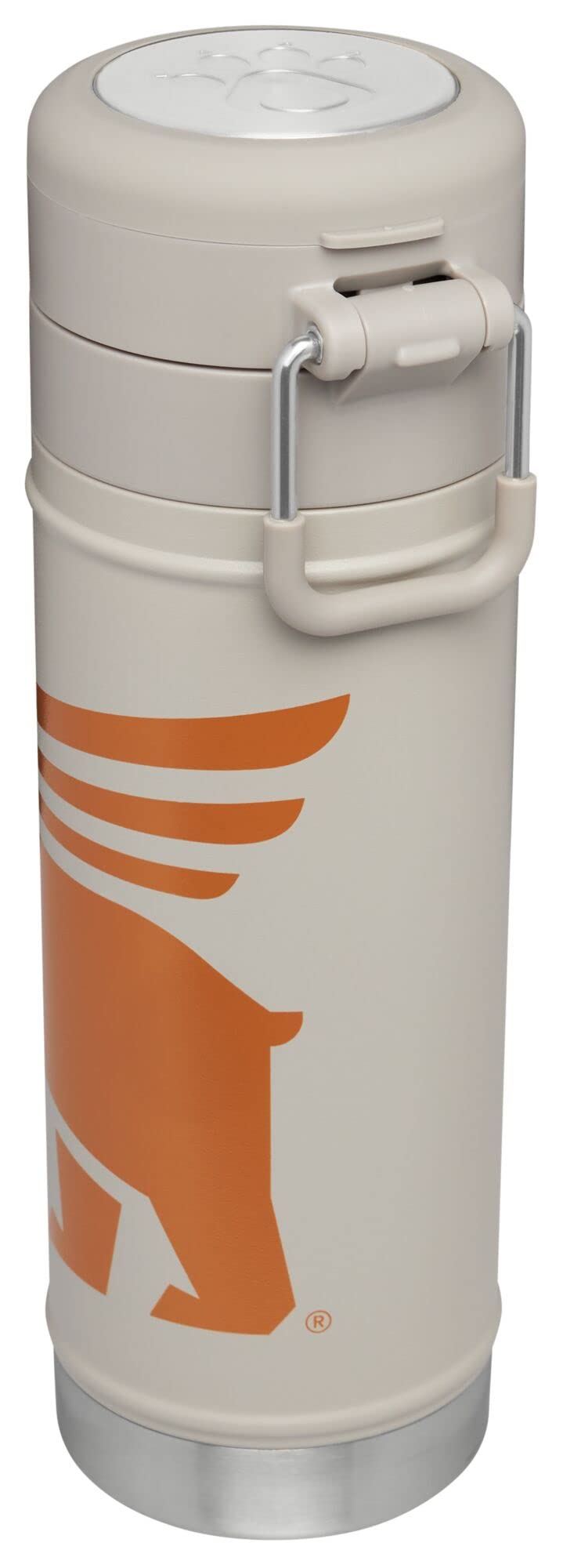 Stanley FlowSteady Bear Cub Bottle, 17oz, Stainless Steel Insulated Water Bottle for Kids (8 and Above) with 3 Interchangeable Metal Badges, Ash
