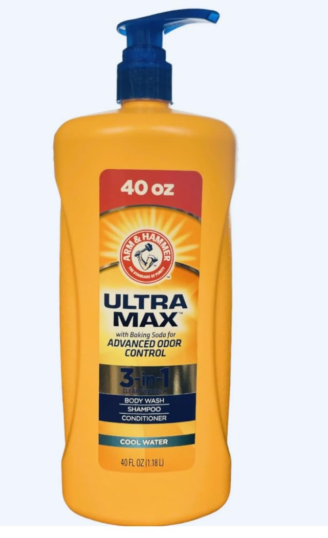 Arm & Hammer Ultra Max 3-in-1 Body Wash Shampoo & Conditioner Cool Water