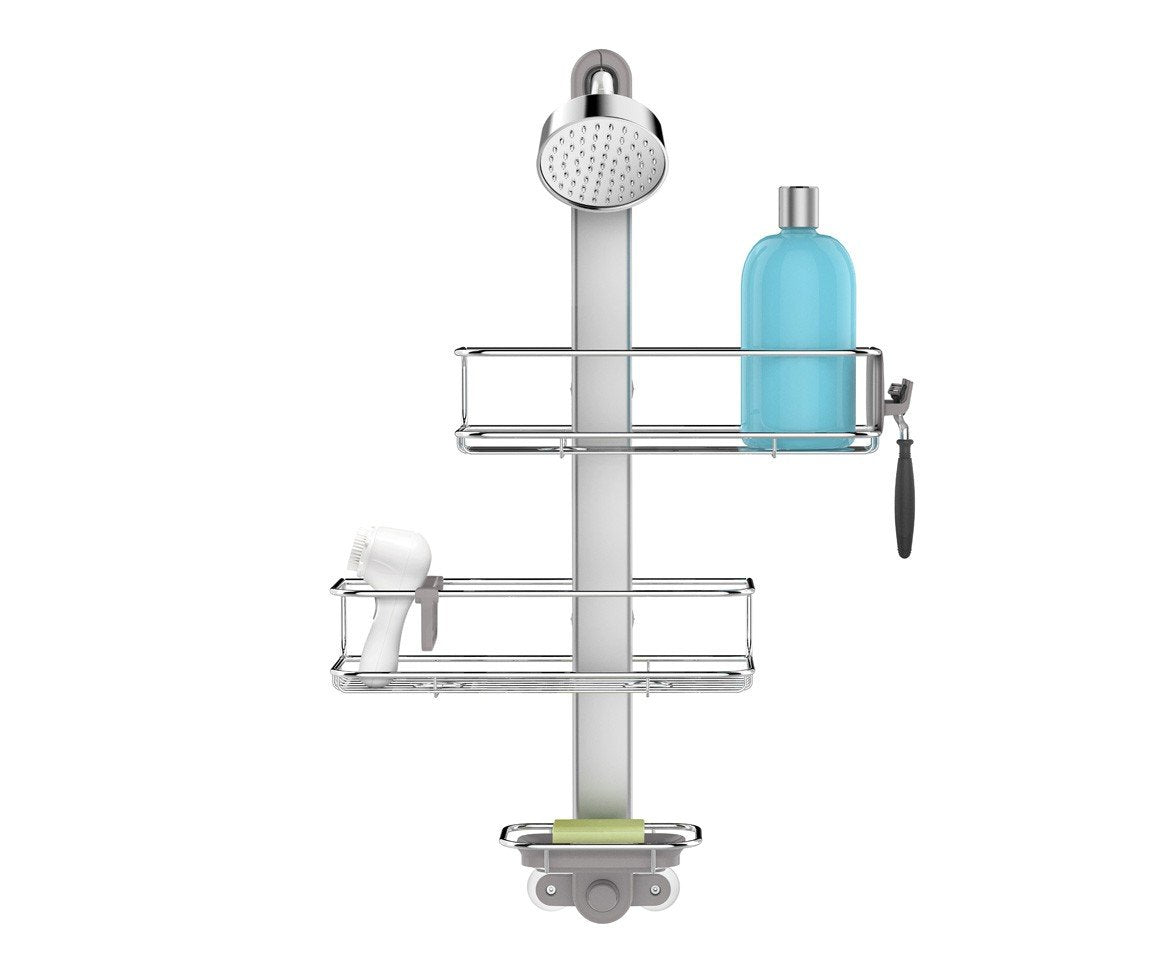 simplehuman Adjustable Shower Caddy, Stainless Steel and Anodized Aluminum