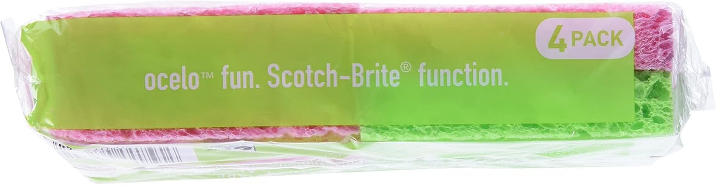 ocelo Handy Sponge, 4.7-Inches x 3-Inches x 3/5-Inches, 4-Count
