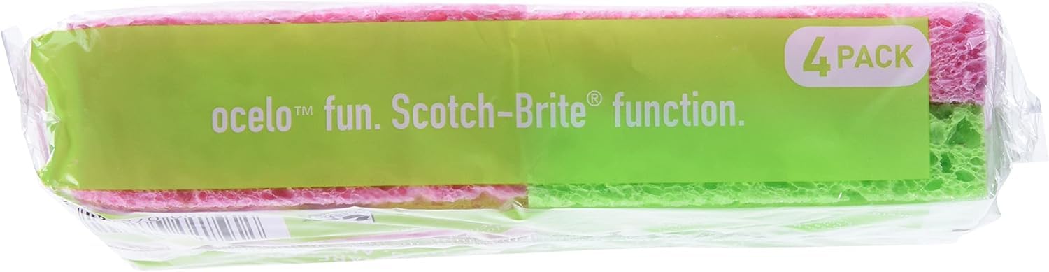 ocelo Handy Sponge, 4.7-Inches x 3-Inches x 3/5-Inches, 4-Count