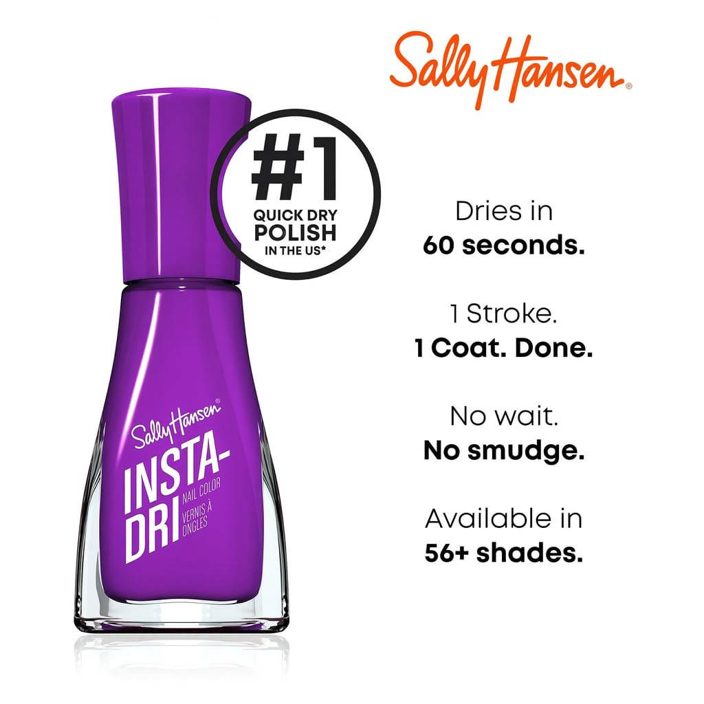Sally Hansen Insta-Dri®, Grape Shifter, Quick Dry, Long Lasting, Streak-Free Shine, Purple Nail Polish
