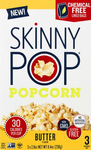 SkinnyPop Butter Popcorn, 2.8 Oz, 3 Ct