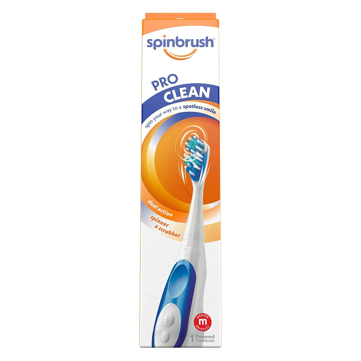 ARM & HAMMER Spinbrush Pro Series Daily Clean Powered Toothbrush Medium - Color Vary (Pack of 4)