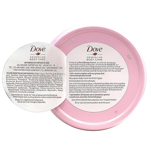 Dove Nourishing Body Care, Face, Hand, and Body Beauty Cream for Normal to Dry Skin Lotion for Women with 24-Hour Moisturization, 12-Pack, 5.07 Oz Each, Jar