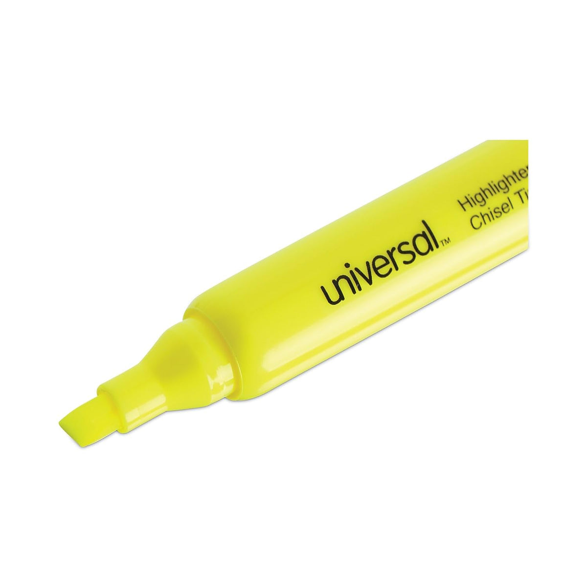 Universal UNV08866 Chisel Tip Desk Highlighter Value Pack - Fluorescent Yellow Ink, Yellow Barrel (36/Pack)