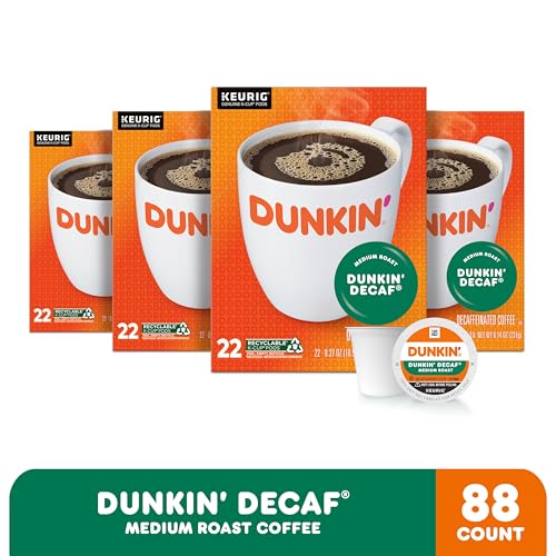 Dunkin' Decaf Medium Roast Coffee, 22 Count(Pack of 4)