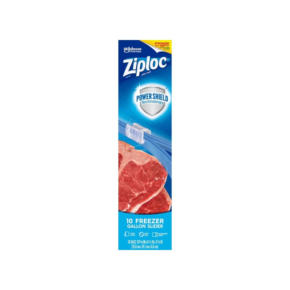 Ziploc Slider Freezer Bags - 1 gallons (10 Count (Pack of 8))