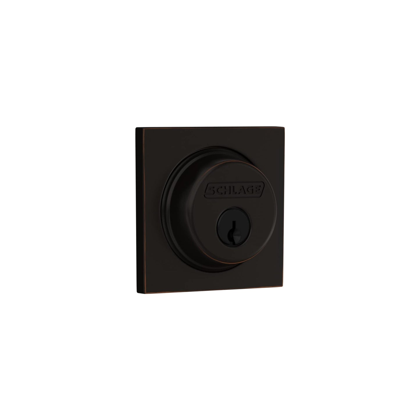 SCHLAGE Lock Company Single Cylinder Deadbolt with Collins Trim, Aged Bronze (B60 N COL 716)