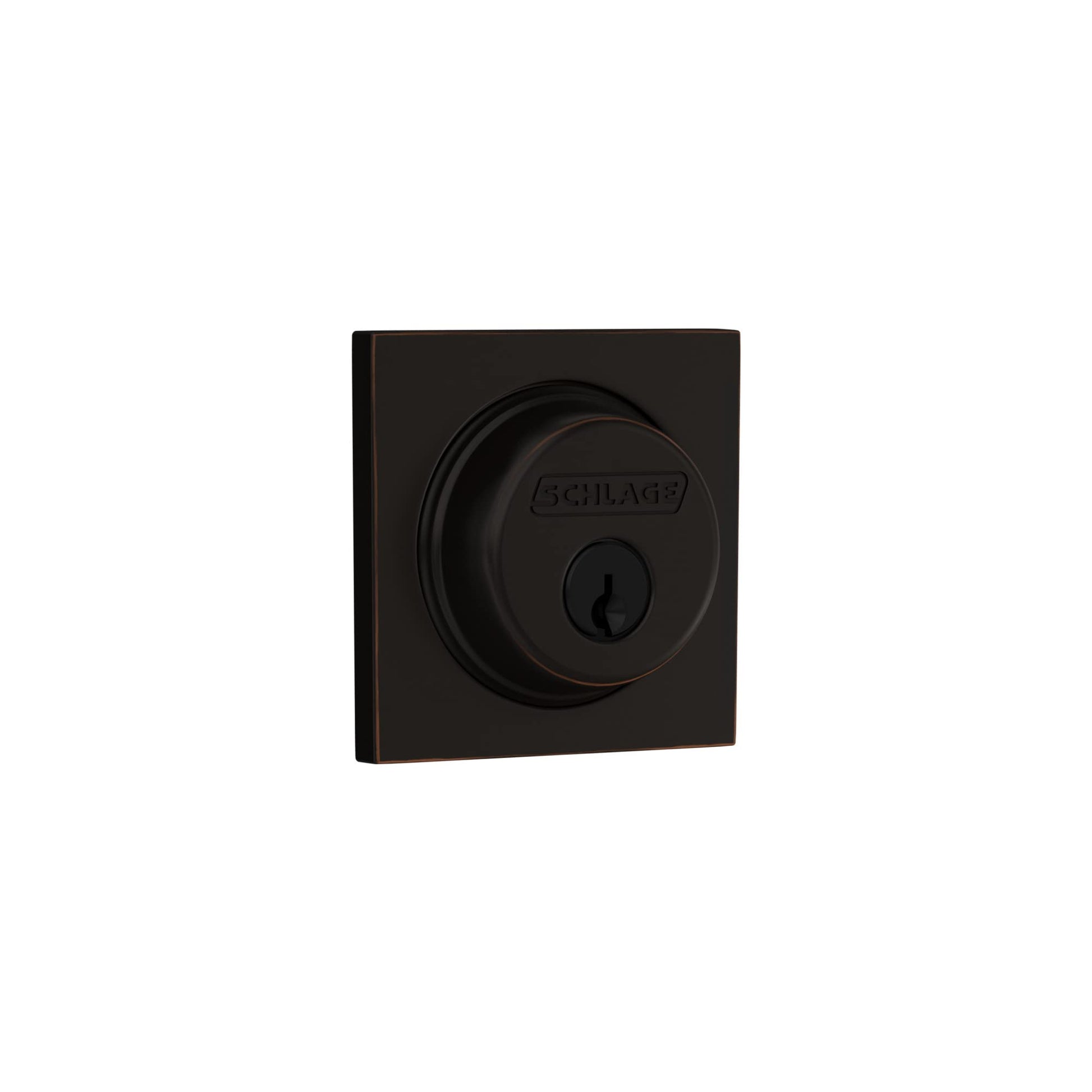 SCHLAGE Lock Company Single Cylinder Deadbolt with Collins Trim, Aged Bronze (B60 N COL 716)