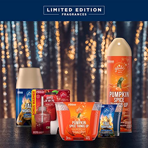Glade PlugIns Refills Air Freshener Starter Kit, Scented and Essential Oils for Home and Bathroom, Fall Night Long, 3.35 Fl Oz, 1 Warmer + 5 Refills