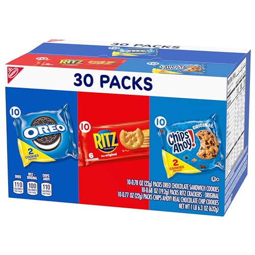 Nabisco Cookies & Cracker Variety Pack, OREO, RITZ & CHIPS AHOY!, 30 Snack Packs