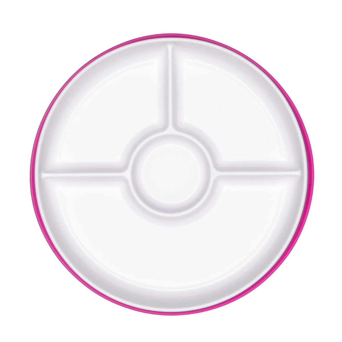 OXO Tot Stick & Stay Suction Divided Plate - Pink