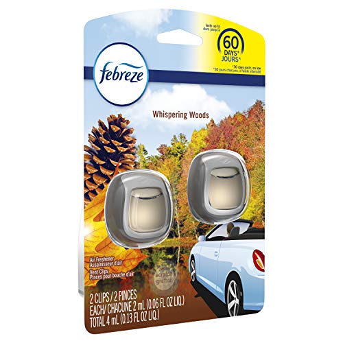 Febreze Car Air Freshener Vent Clips, Whispering Woods, 2 Ct