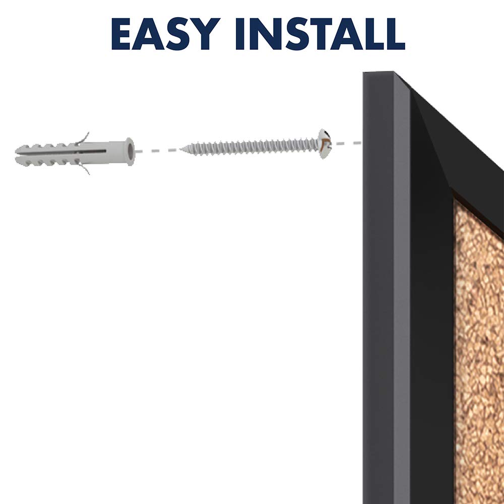 Quartet Cork Board, Bulletin Board, 3' x 2' Corkboard, Black Frame (2303B)