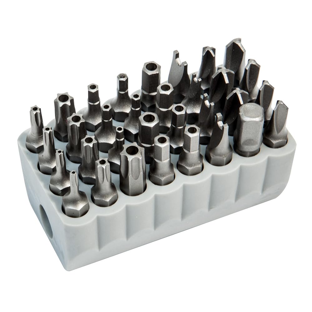 Klein Tools 32525 Tamperproof Bit Set, 32-Piece, Magnetic, TORX, Hex, Spanner, TORQ, Triwing Screwdriver Bits