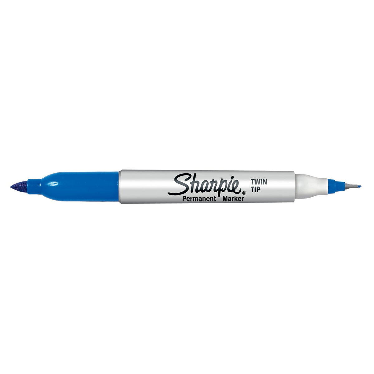 Sharpie Twin Tip Permanent Markers | Fine & Ultra-Fine Points | Blue | 12 Count