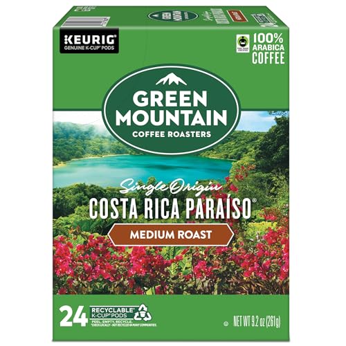 Green Mountain Coffee Roasters Costa Rica Paraiso Single-Serve K-Cup Pods, Medium Roast Coffee, 96 Count