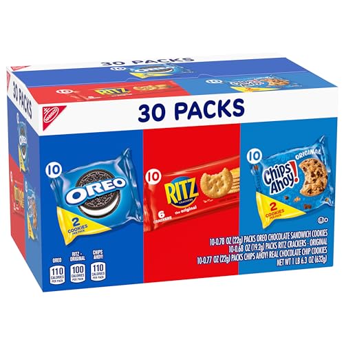 Nabisco Cookies & Cracker Variety Pack, OREO, RITZ & CHIPS AHOY!, 30 Snack Packs