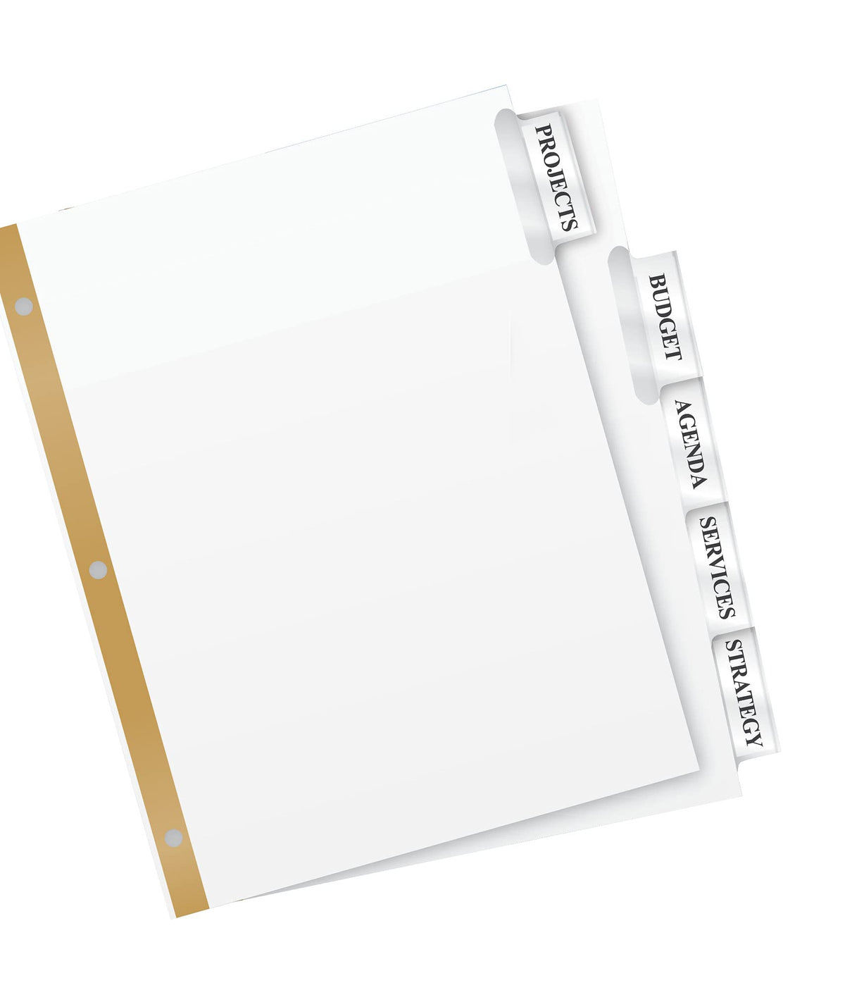 Avery 5-Tab Binder Dividers, Insertable Clear Big Tabs, 1 Set (11122)