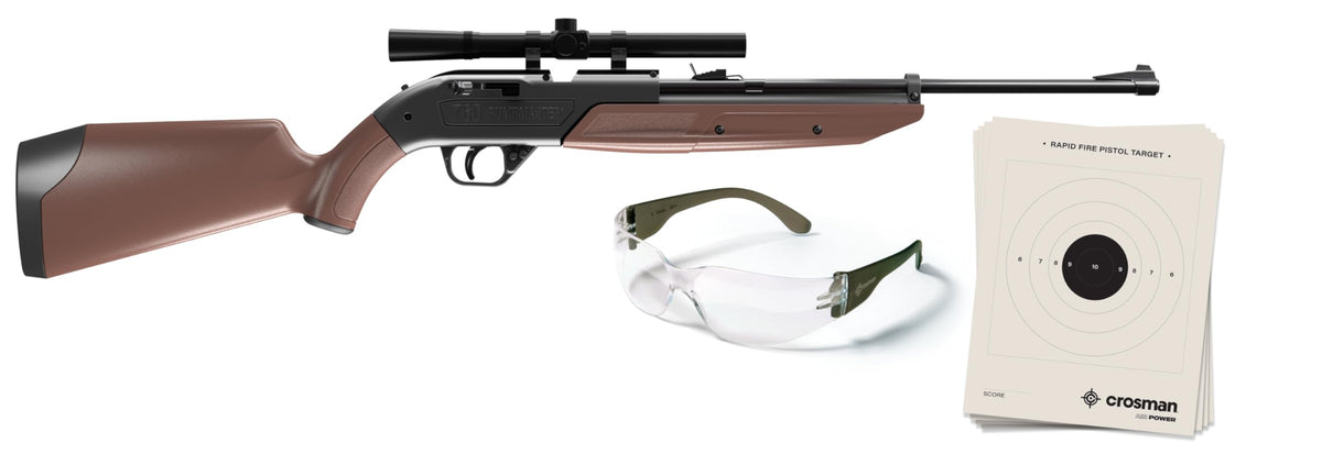 Crosman 760BKT Pump Master .177-Caliber Pellet/BB Air Rifle Kit,Brown
