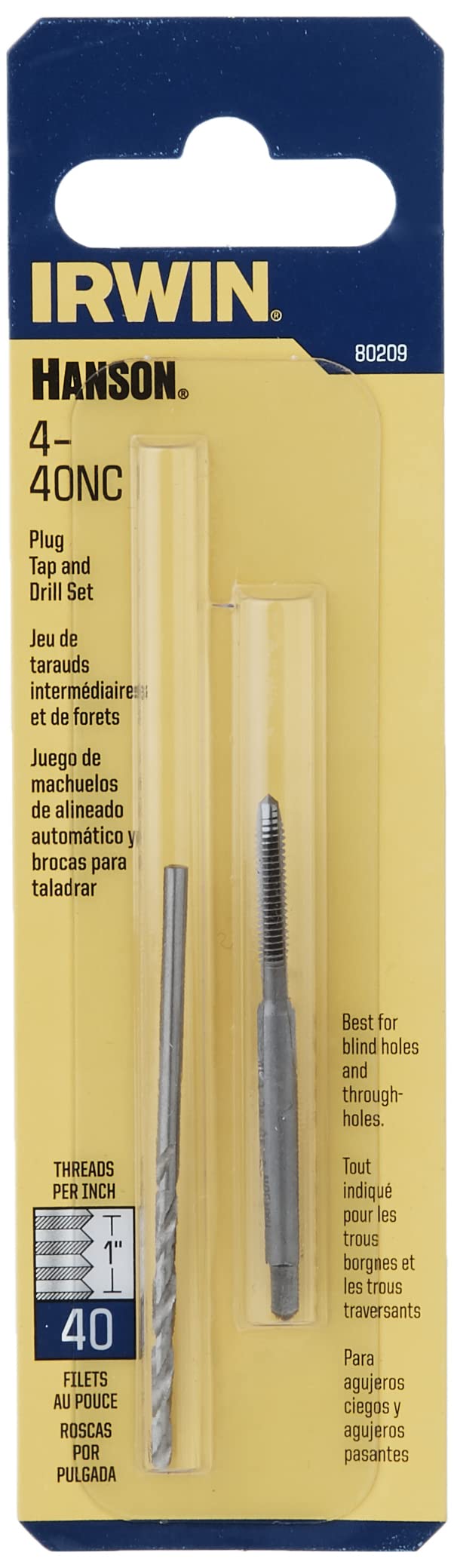 Irwin Tools IRWIN Drill And Tap Set, 4-40 NC Tap and No. 43 Drill Bit (80209)