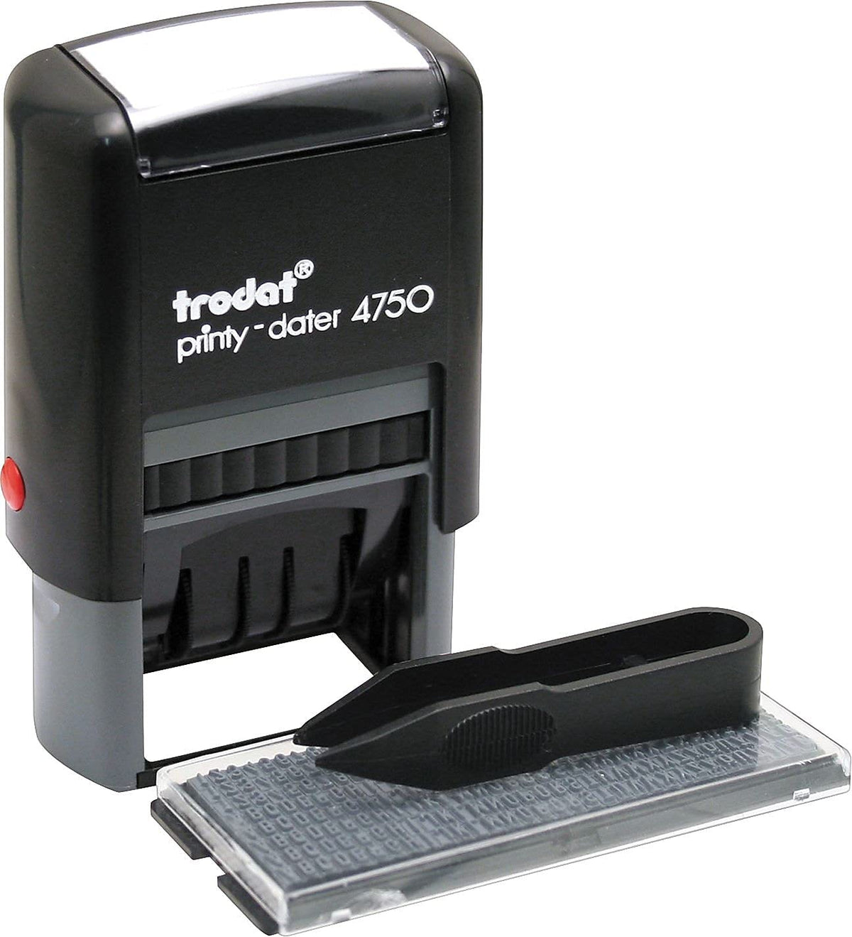 Trodat 5916 Self-Inking Do It Yourself Message Dater, 3/4 x 1 7/8, Blue/Red