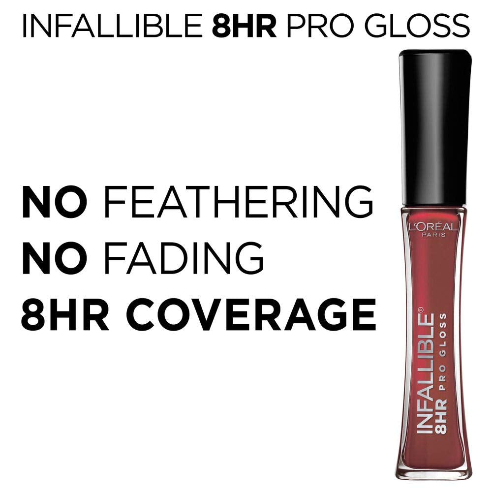 Lâ€™Oreal Paris Makeup Infallible 8 Hour Hydrating Lip Gloss, Coral Sands, 0.21 Fl Oz