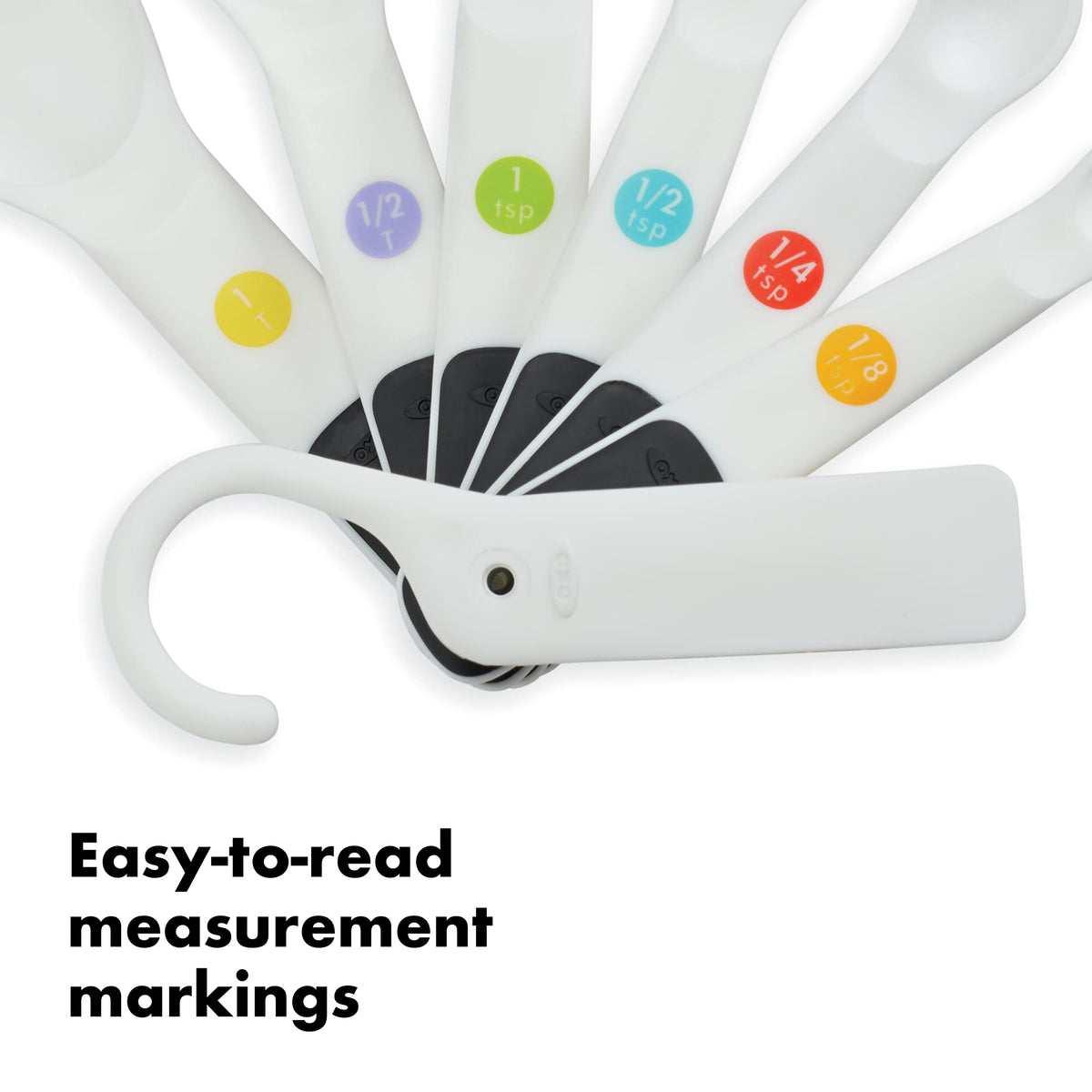 OXO Good Grips 6-Piece Plastic Measuring Spoons with Scraper- White