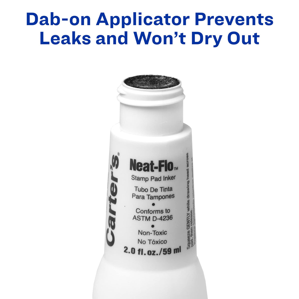 Carter's Neat-Flo Stamp Pad Ink Refill for Black Stamp Pads, 2 oz Bottle (21448)
