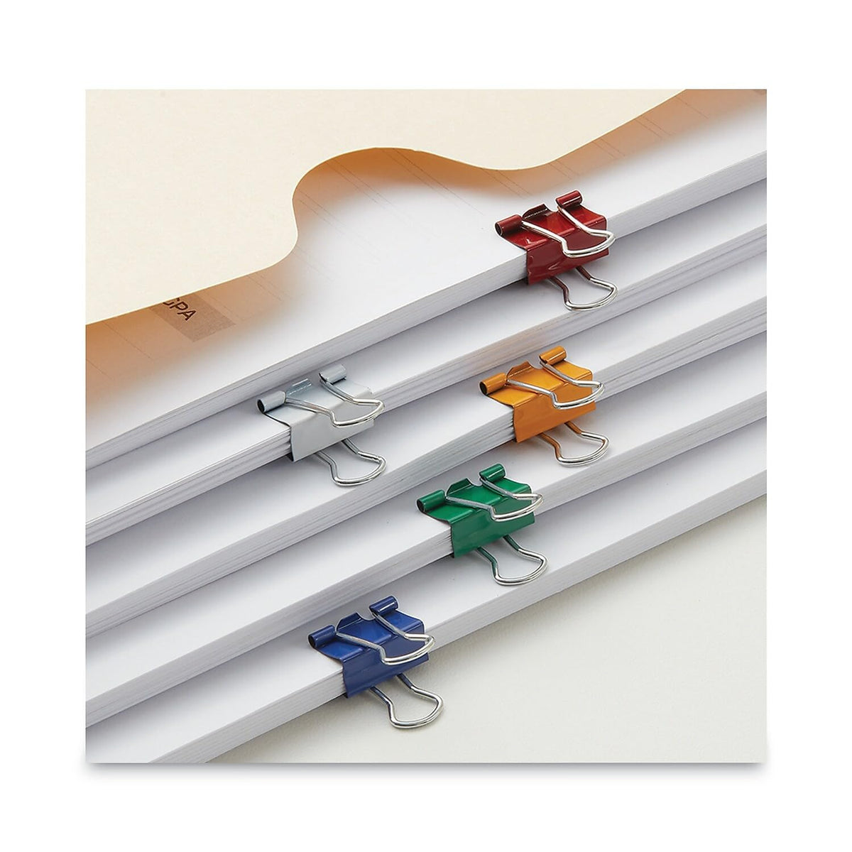 Universal UNV31027 Binder Clips with Storage Tub - Mini, Assorted (60/Pack)