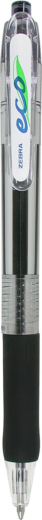 Zebra Pen Eco Jimnie-Clip Retractable Ballpoint Pen, Medium Point, 1.0mm, Black Ink, 12-Count