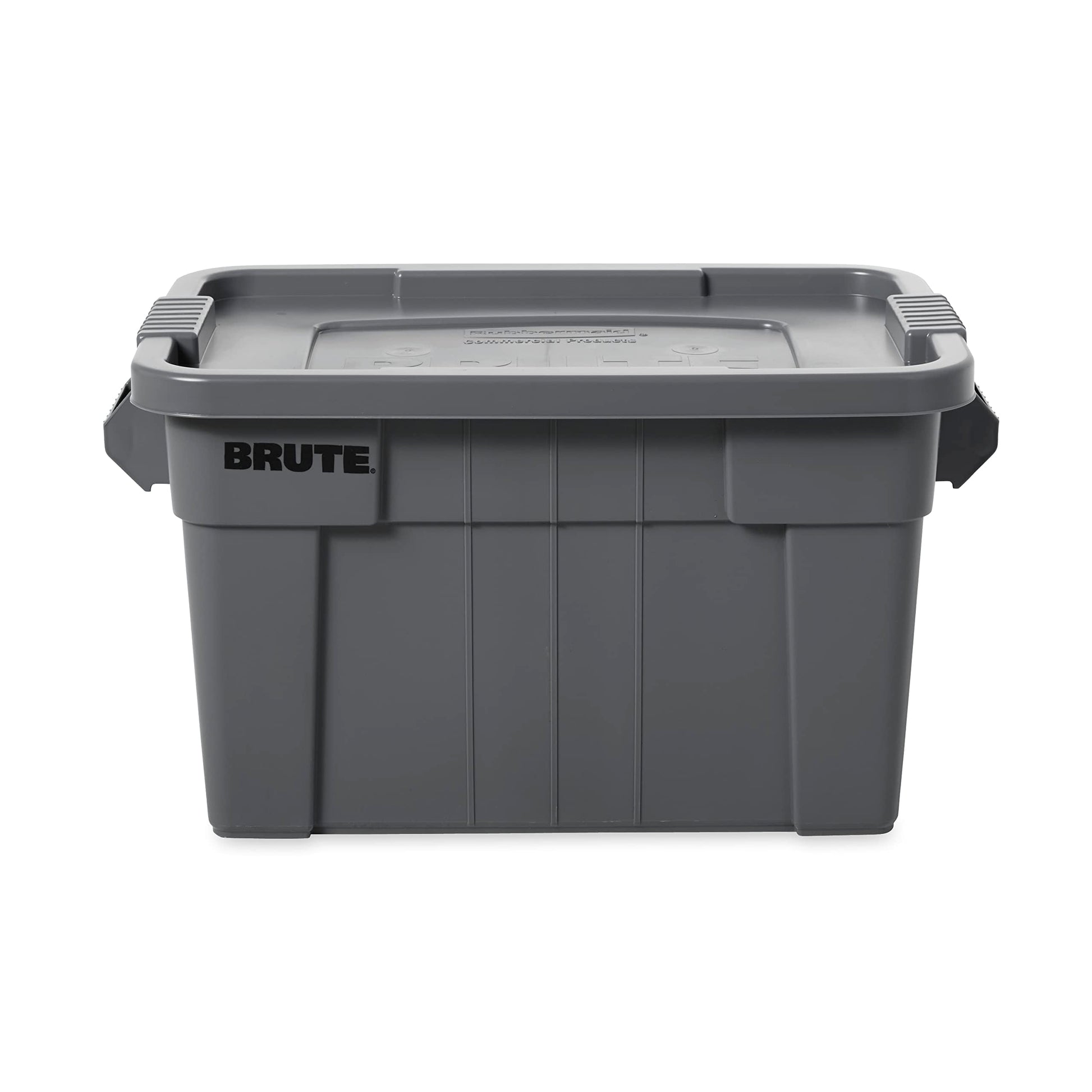 Rubbermaid Commercial Products Brute Tote Storage Container With Lid, 20-Gallon, Gray, Pack of 1
