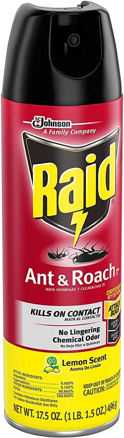 Raid Ant & Roach Killer Lemon Scent 1.09 Pound (Pack of 5)