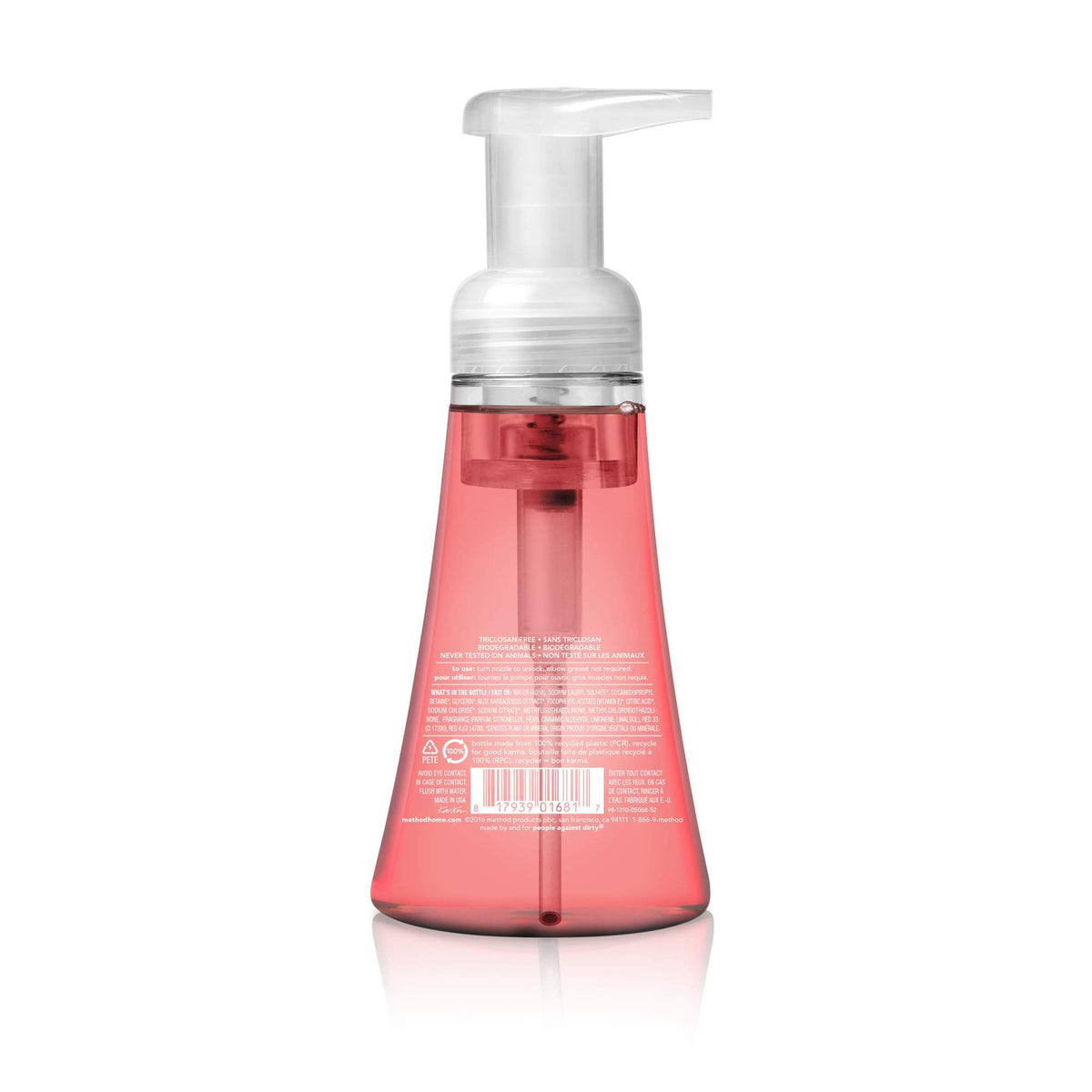 Method Foaming Hand Soap, Pink Grapefruit, 10 Fl Oz, Biodegradable Formula, (Pack of 3)