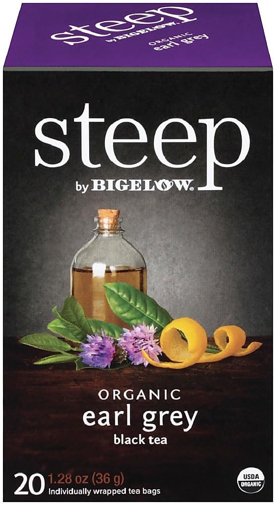 Bigelow 17700 steep Tea, Earl Grey, 1.28 oz Tea Bag, 20/Box