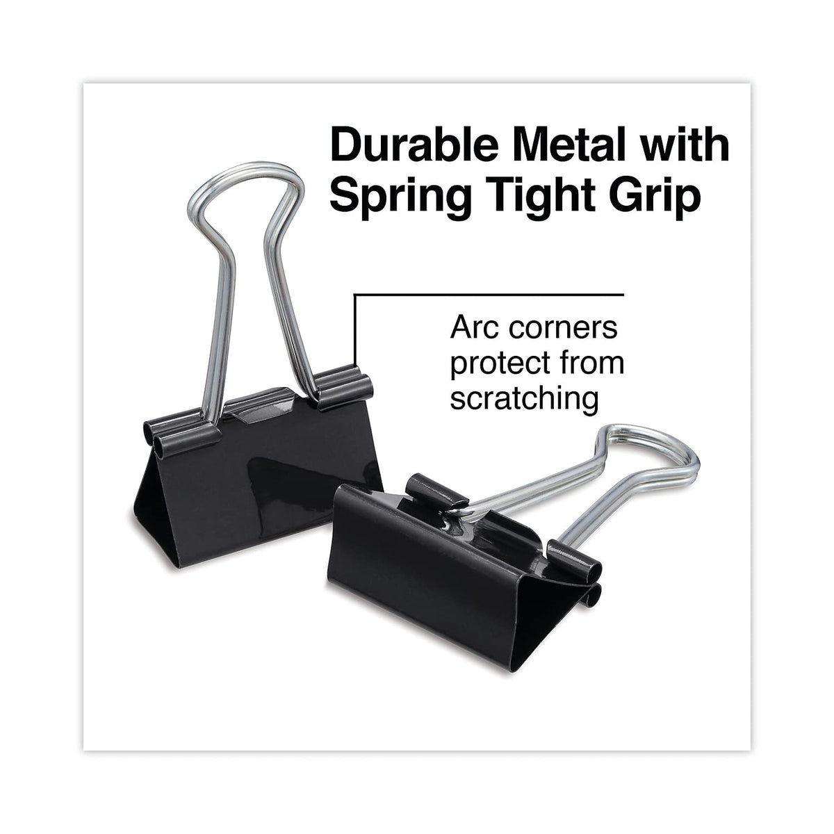 Universal UNV11124 Binder Clips with Storage Tub - Medium, Black/Silver (24/Pack)