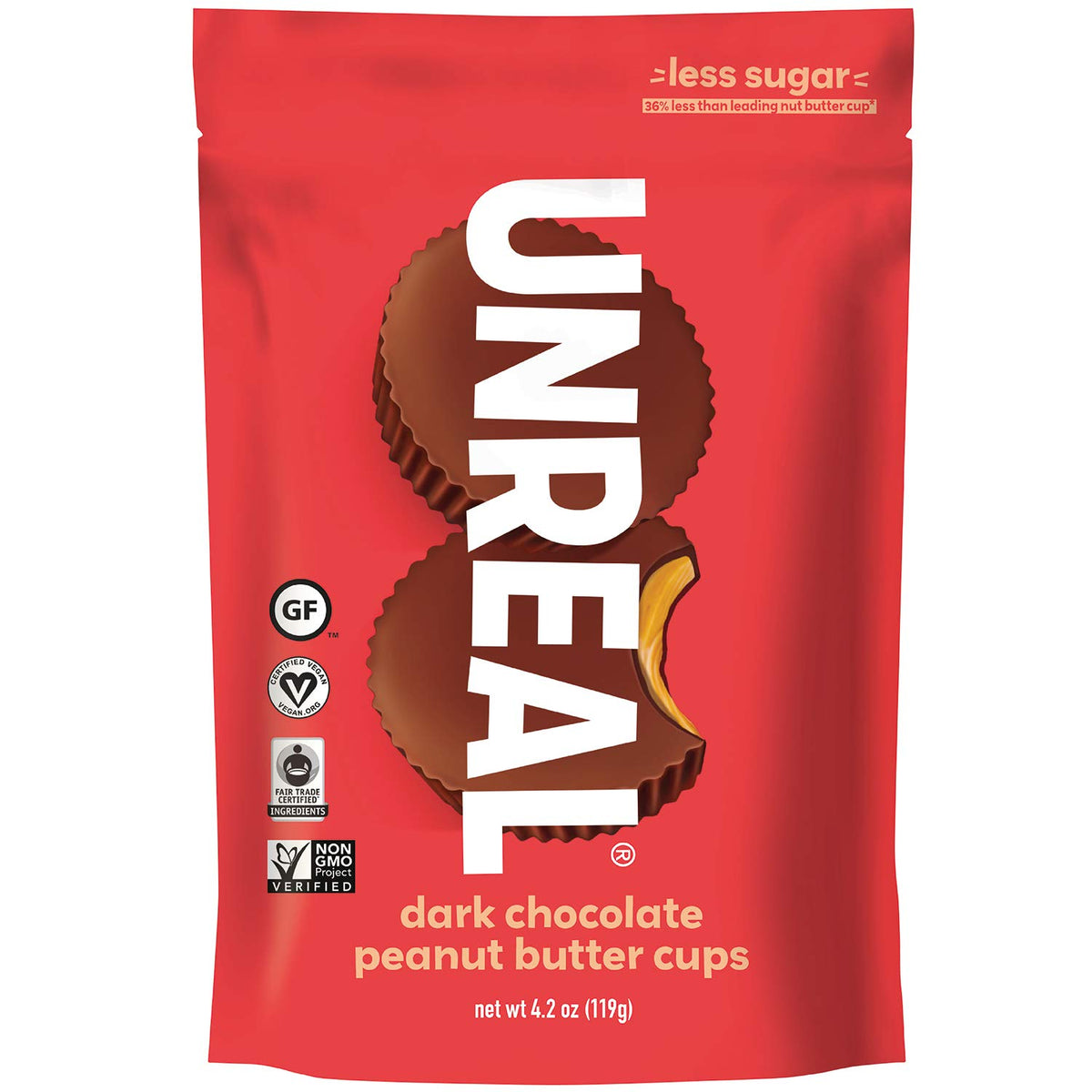 Unreal Dark Chocolate Peanut Butter Cups, 4.2 oz