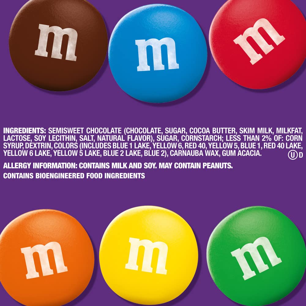 M&M'S Dark Chocolate Candy, Family Size Bulk Candy Chocolate, 18 oz Resealable Bulk Dark Bag