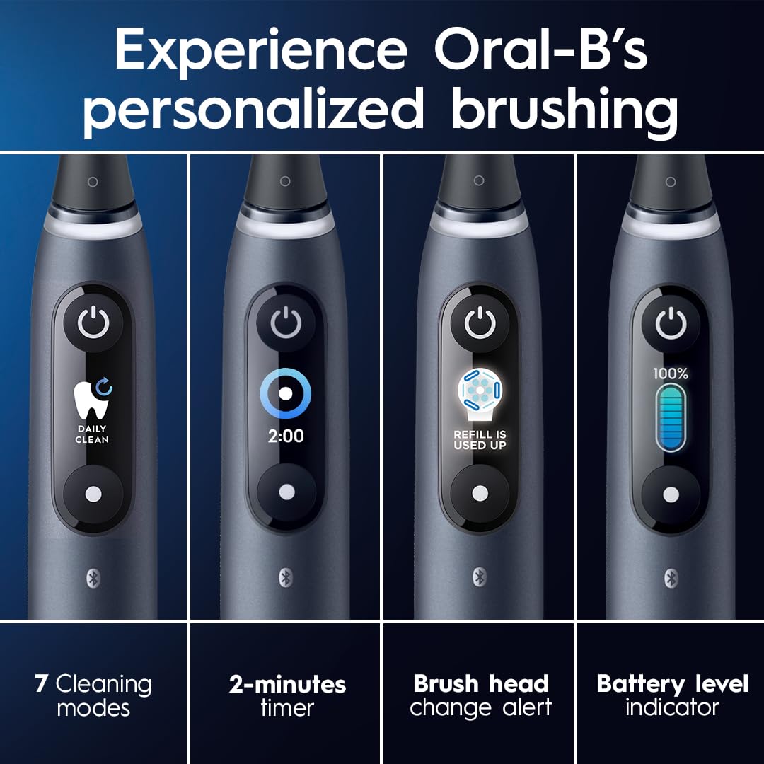 Oral-B iO Series 9 Electric Toothbrush with 4 Brush Heads, Aqua Alabaster