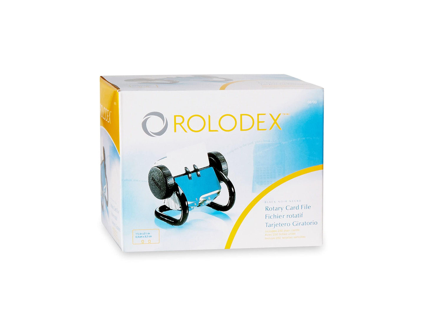 Rolodex Mini 66700 Open Rotary Card File Holds 250 1 3/4 x 3 1/4 Card Size Black