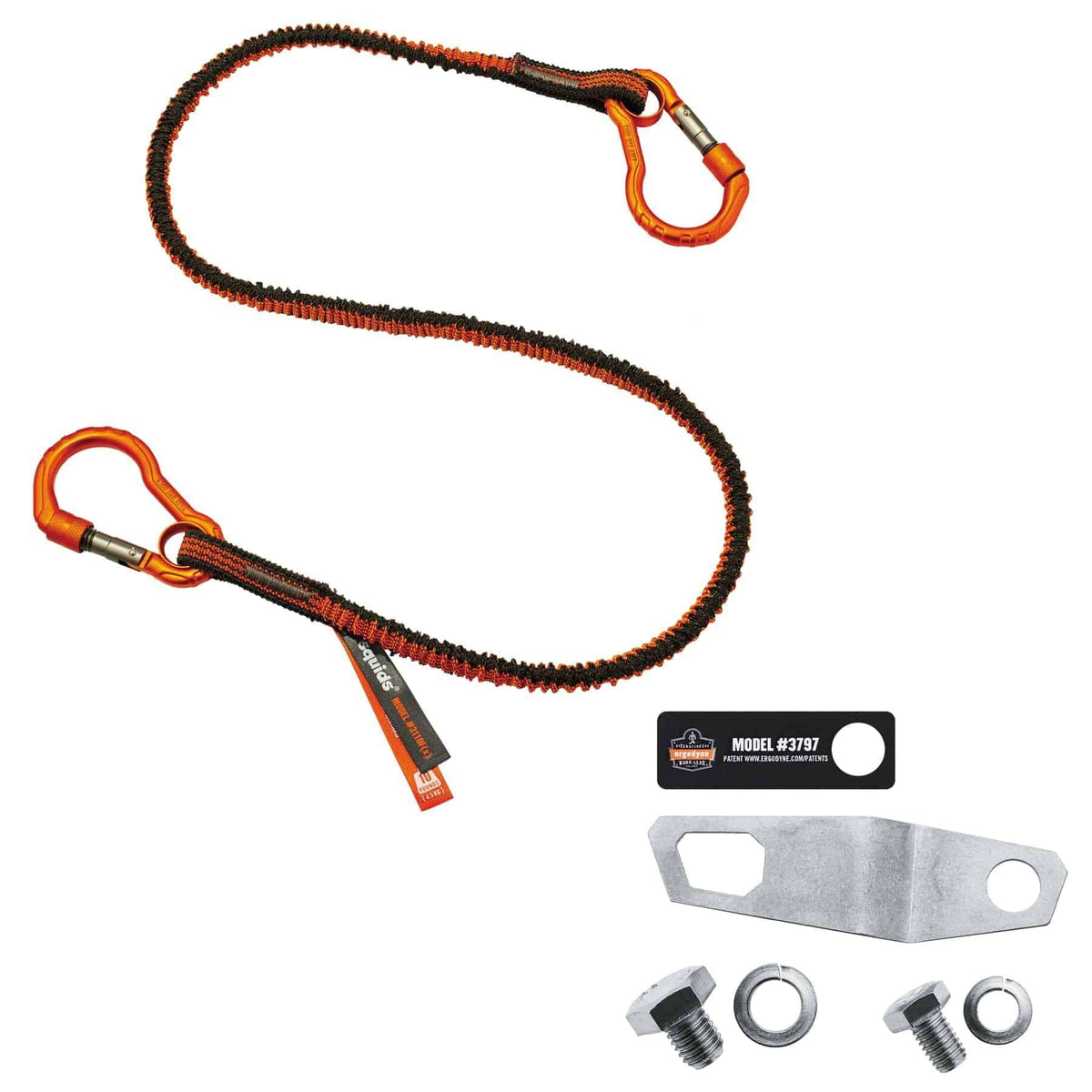 Tool Tethering Kit for Grinder, Includes Power Tool Grinder Attachment Bracket & Tool Lanyard, Weight Capacity 8Lbs, Ergodyne Squids 3196