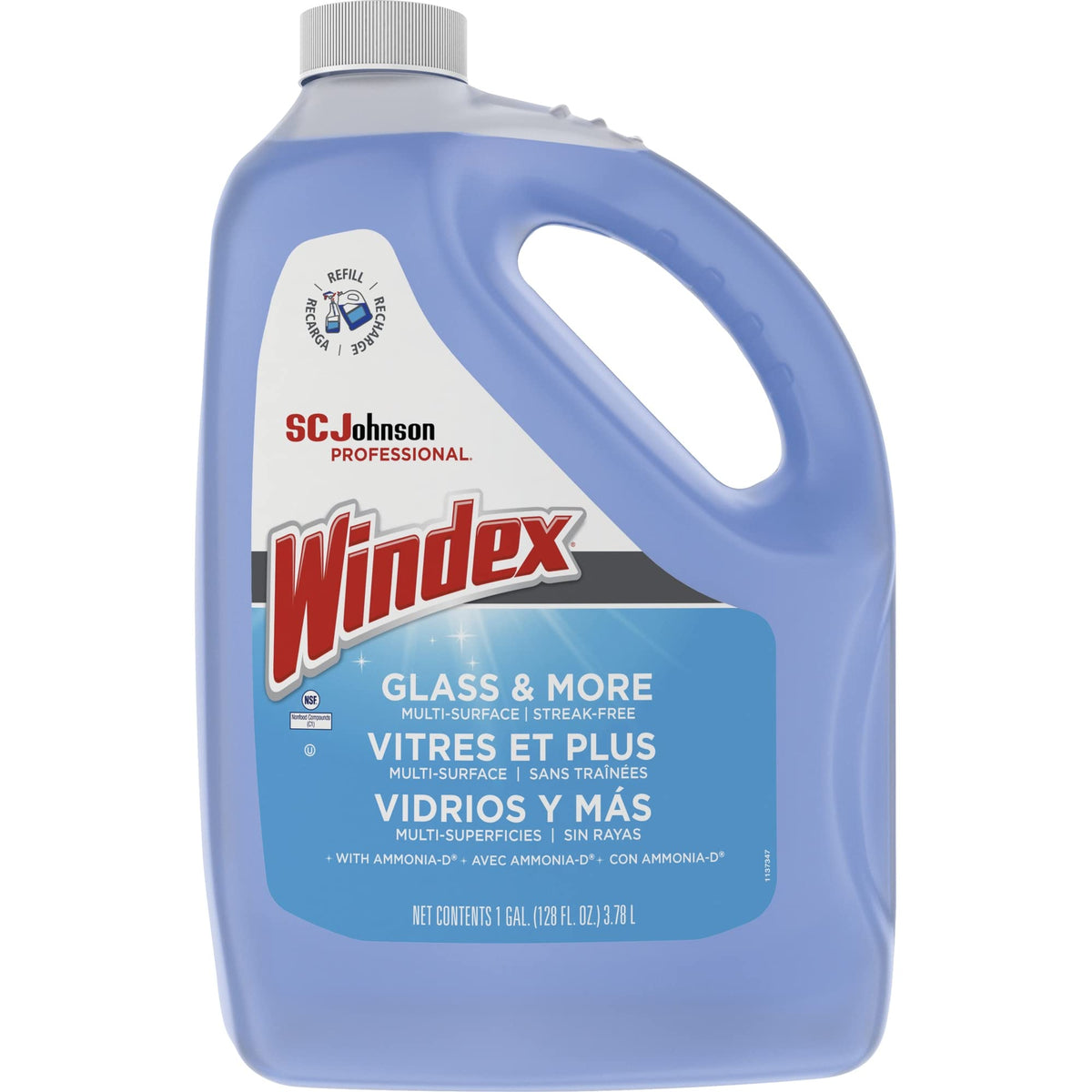 Windex Glass Cleaner Refill, 1 Gallon, 4/CT, Sold as 1 carton
