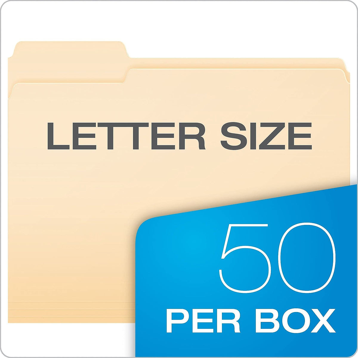 Pendaflex Double Stuff File Folders, Letter Size, Manila, 50 per Box (54459EE)